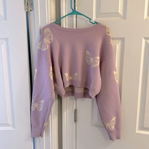 purple butterfly sweater